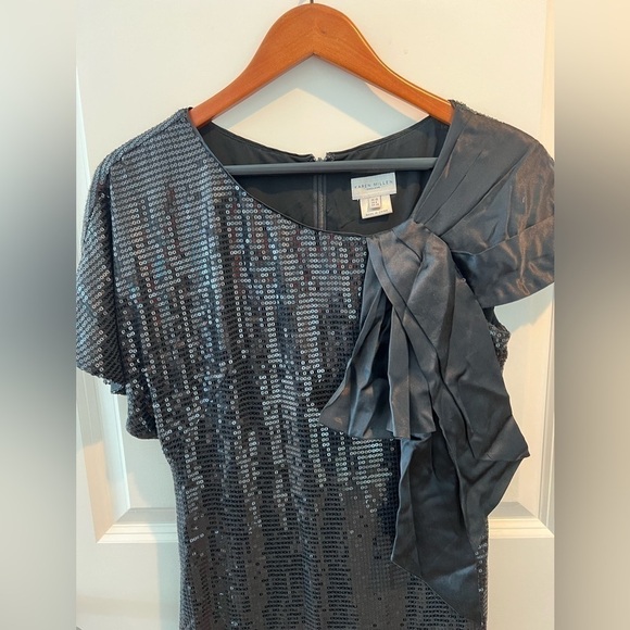 Karen Millen Sequin Black Satin Dress - Picture 4 of 15